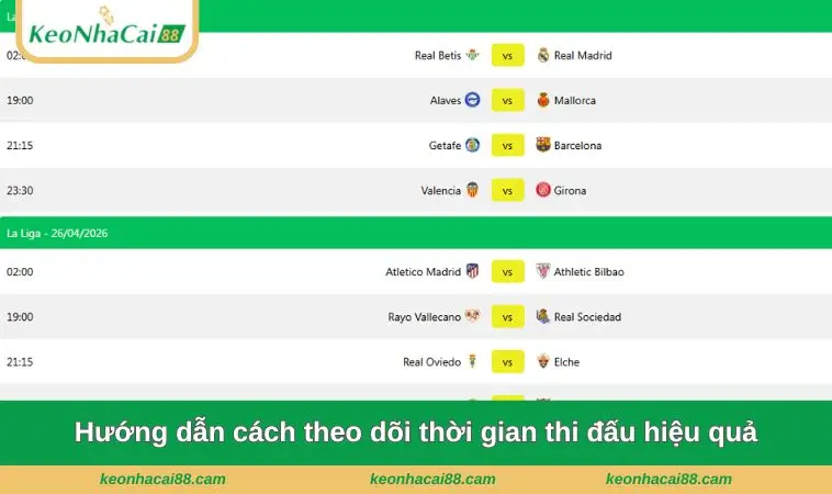 huong dan cach theo doi thoi gian thi dau hieu qua Hướng dẫn cách theo dõi thời gian thi đấu hiệu quả